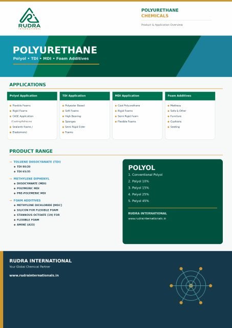 Polyurethane chemicals brochure, page 1